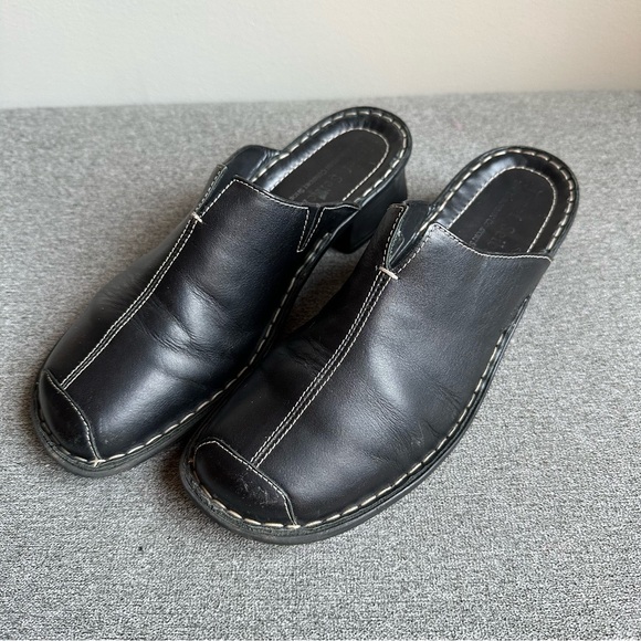 JOSEF SEIBEL Zora Leather Clogs Slides Mules, Black | Sz 42 - Picture 1 of 8